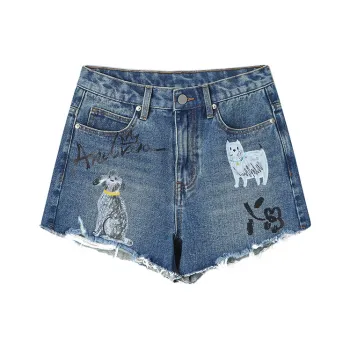 ANDREA MARTIN Denim Shorts Women's Blue