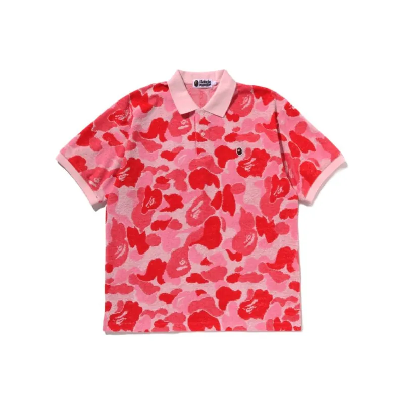 Bape Abc Camo Pile Jacquard Relaxed Fit Polo Shirt-2