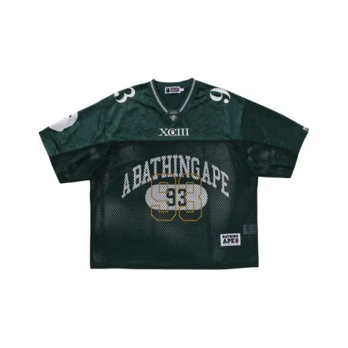 A BATHING APE Line Camo Multi Logo Relaxed Fit Football Jersey