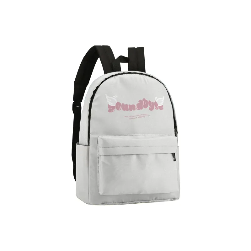 Soundbyte Polyester Backpack Women's Gray White-2