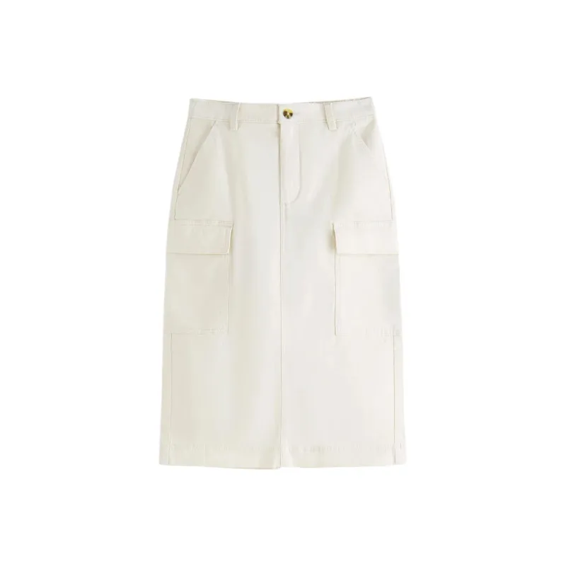 Abercrombie＆Fitch Casual Long Skirt Women's Ecru-0