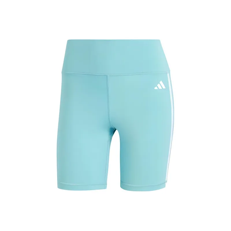 Adidas ESSENTIALS Training 3-Stripes High-Waisted Short Leggings Sports Shorts Women's Mint Green-0