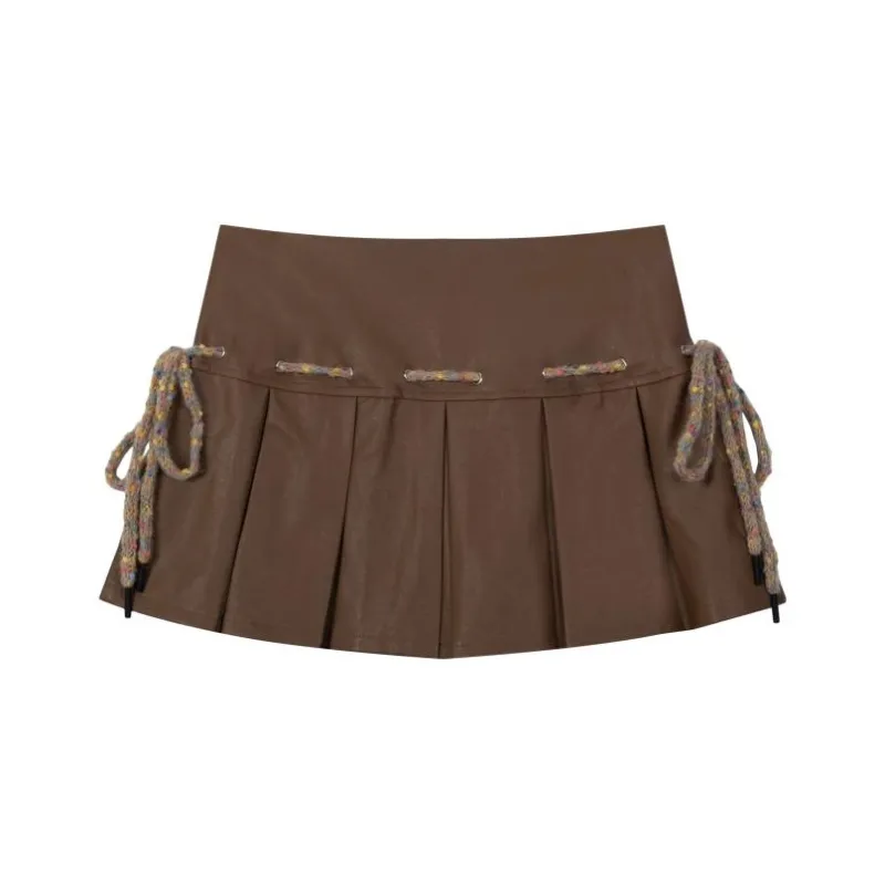 CUWU Leather Short Skirts Women's-0