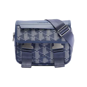 LACOSTE PVC Messenger Bag, Crossbody Bag, Shoulder Bag Men's Blue