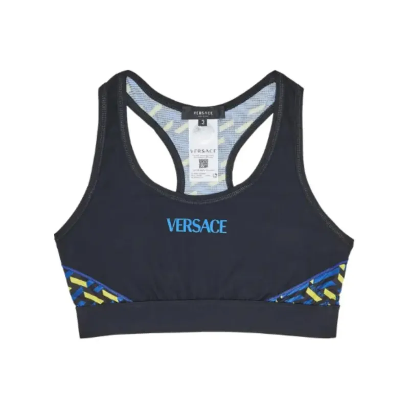 VERSACE Monogram Print Sports Bra 'Black/Print'-0
