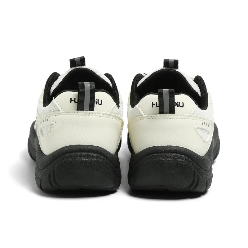 HUANQIU Non slip, Wear resistant, Impact resistant Low Top Hiking Shoes Women's Beige Black-5