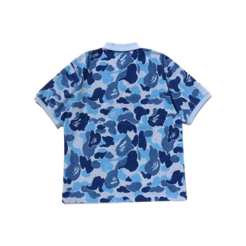 Bape Abc Camo Pile Jacquard Relaxed Fit Polo Shirt-5