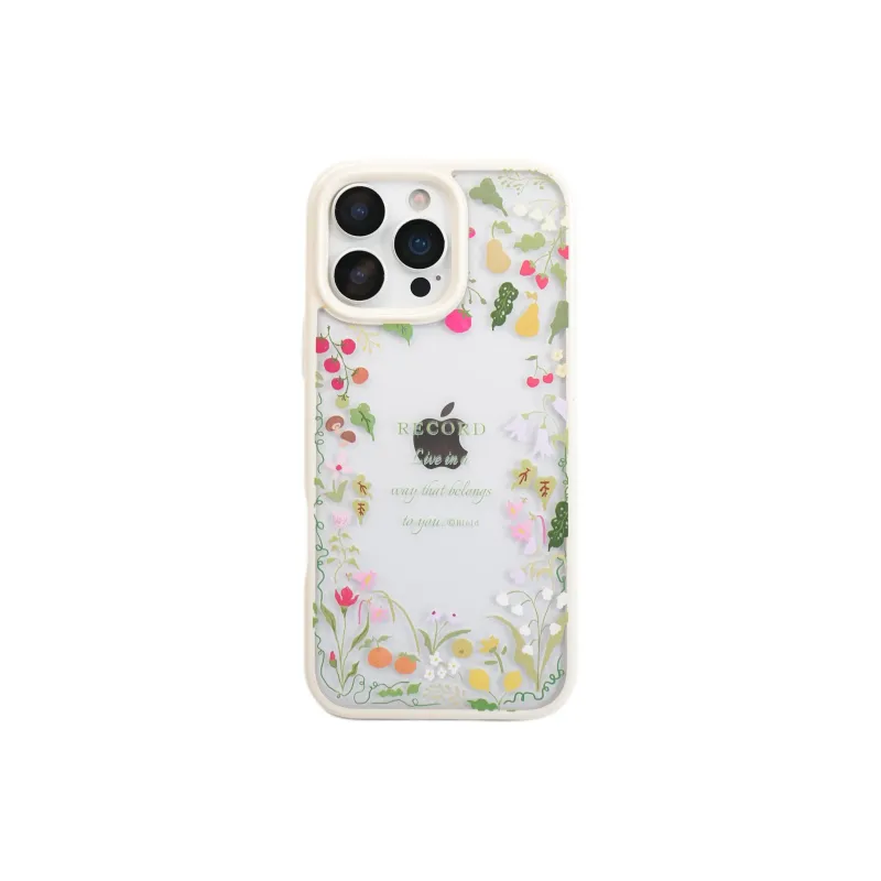 Wei Xin Acrylic Material Fruiting Garden Edge Phone Cases Compatible With IPhone 16/15 Pro Max/Apple 13/14 Pro/Max-0