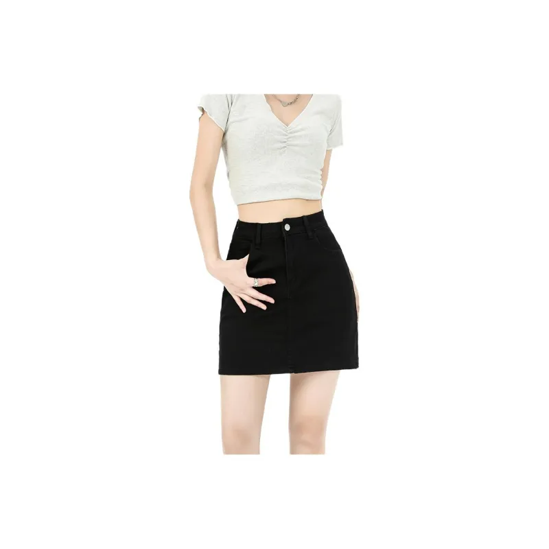 Mu Xiao Xin Denim Short Skirts Women's-0