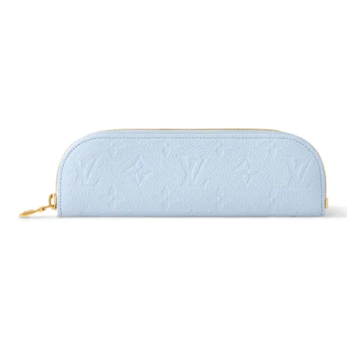 LOUIS VUITTON Leather Clutch Women's Blue