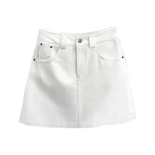 Cypress House UNIFREE Denim Short Skirts Womens Women's White