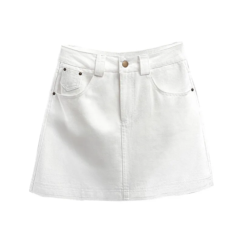 Cypress House Denim Short Skirts Women's White-0