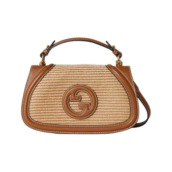 GUCCI Blondie Viscose Handbag Medium Size Women's Brown