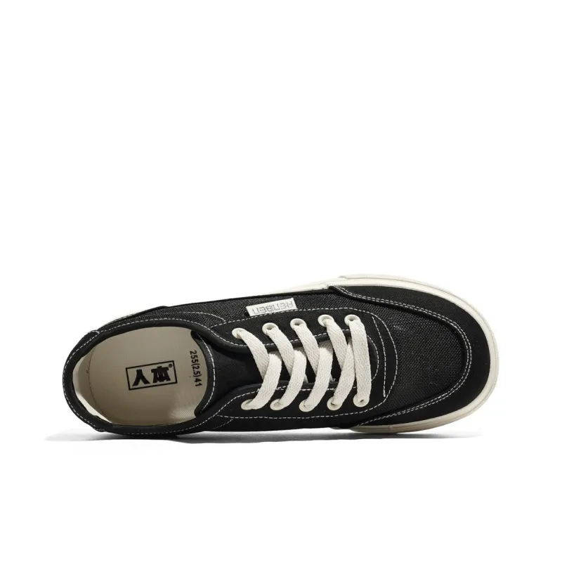 RENBEN Breathable And Slip Resistant Low Top Canvas Shoes Men's-3