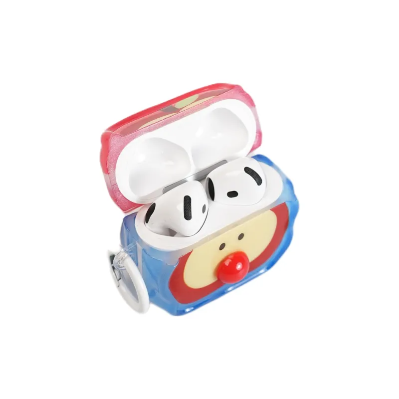 Wei Xin Compatibility  Apple AirPods 4/2/3/4th Generation/AirPods Pro/Pro 2 TPU Blue Base Red Apple Headphone Cases-2