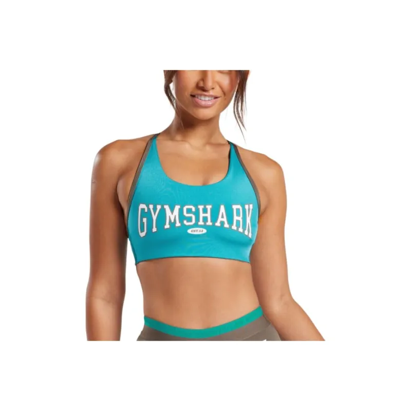 GYMSHARK Sports Underwear Women's Camouflage Brown/Ocean Blue-0
