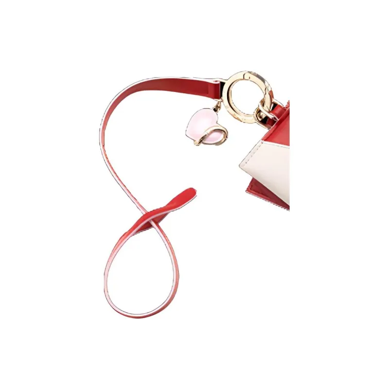 BVLGARI Serpenti Forever Calfskin Business Card Holder Coin Purse Women's Red-3