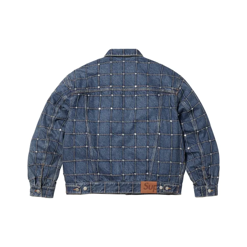 Supreme Studded Seam Denim Trucker Jacket-3