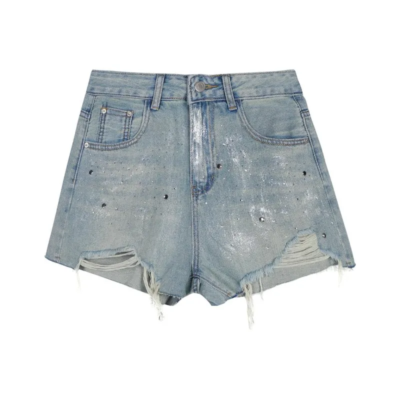 XINBANGBANG Denim Shorts Women's Blue-0