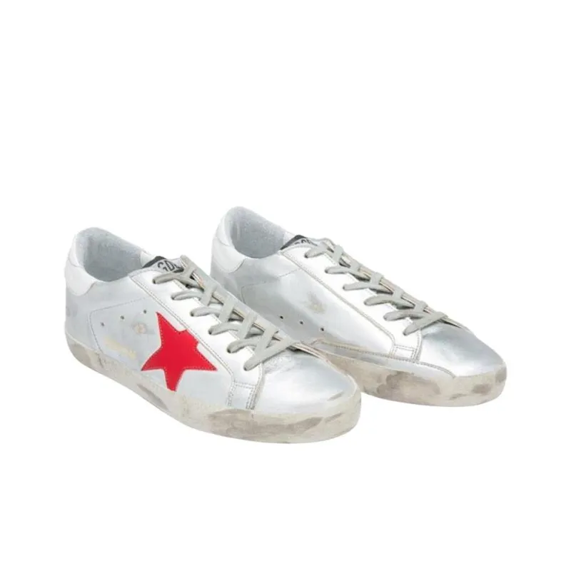 Golden Goose Super Star Low Top Skateboard Shoes Women's Silver-2