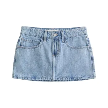 Hollister Denim Short Skirts Women's Light Blue