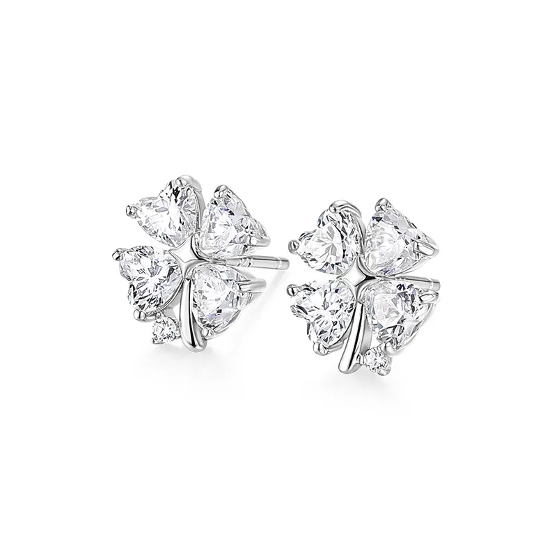 Wylyp 925 Sterling Silver Stud Earrings Women's Silver white Gift Box-1