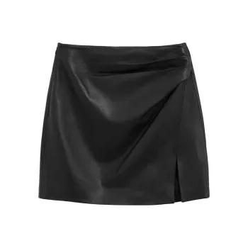Bebe Leather Short Skirts Women's Black