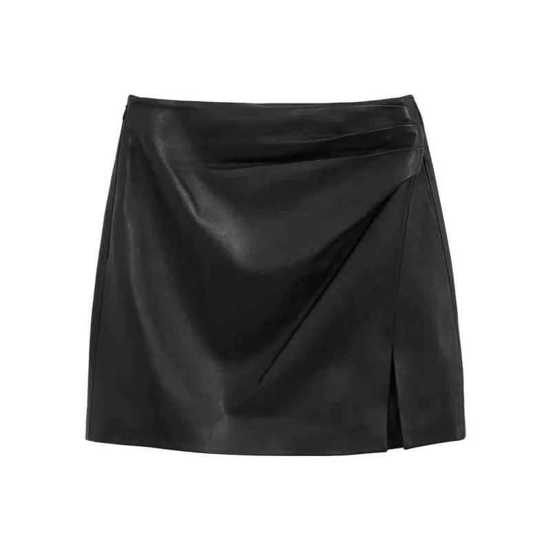 Bebe Leather Short Skirts Women's Black-0