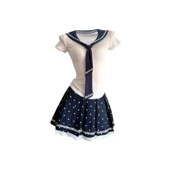 TIBINB Two Piece Skirt Sets Women's Top With Tie, Pleated Skirt