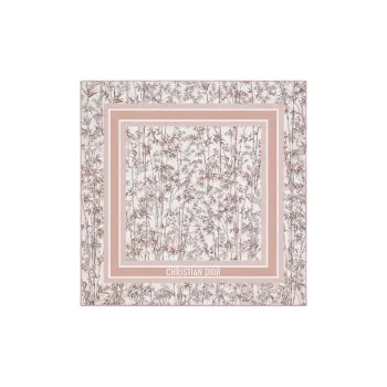 DIOR Silk Twill Silk Scarves Unisex Pink