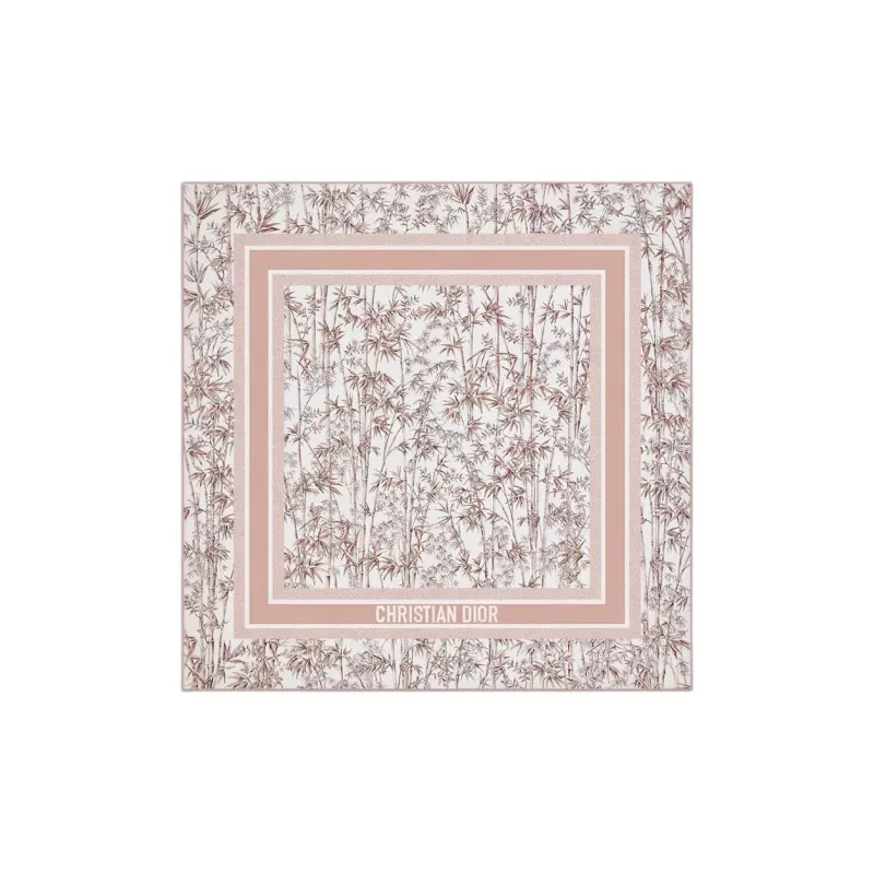 DIOR Silk Twill Silk Scarves Unisex Pink-0