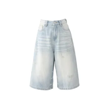 Rose Denim Shorts Women's Light Blue