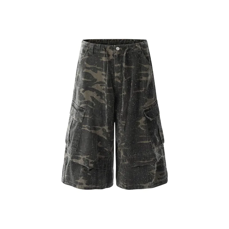VINMUK Denim Shorts Unisex Camouflage-0