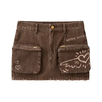 Miss Sixty Denim Short Skirts Women's Khaki