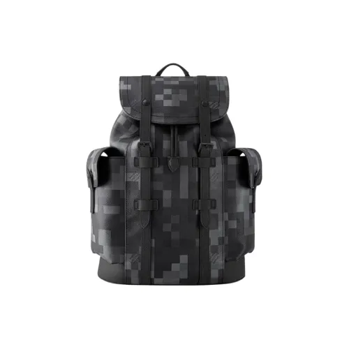 LOUIS VUITTON Flap Closure Backpack Medium Size Men's Ink Gray