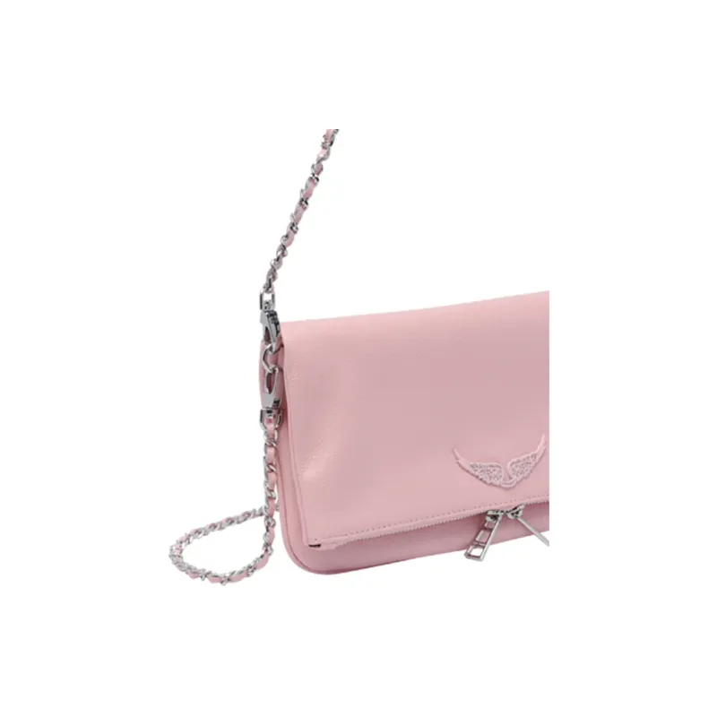 Zadig & Voltaire Cow Leather Crossbody Bag Shoulder Bag Women's Pink-4