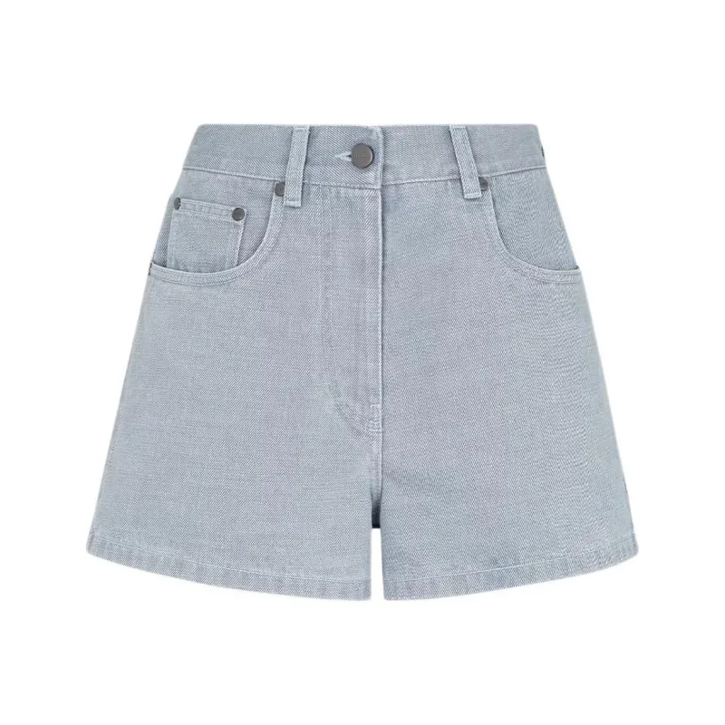 FENDI Ff Embossed Denim Shorts-0