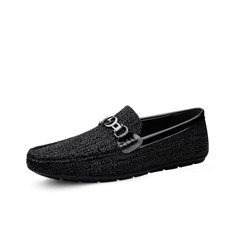 Devanro Men's Casual Shoes Men Low Top Black-0