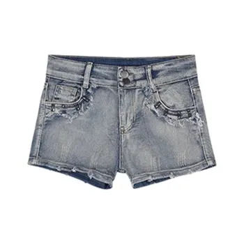 HeartyBite Denim Shorts Women's Nostalgic Blue