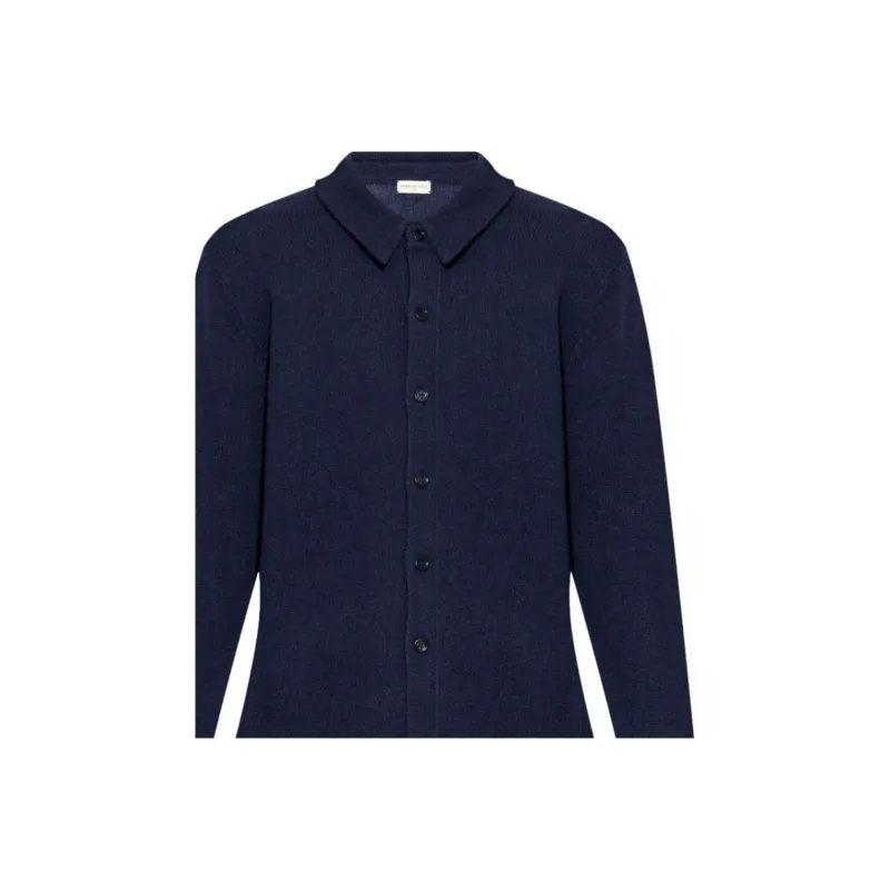 DRIES VAN NOTEN Collared Button-Up Knit Shirt-1