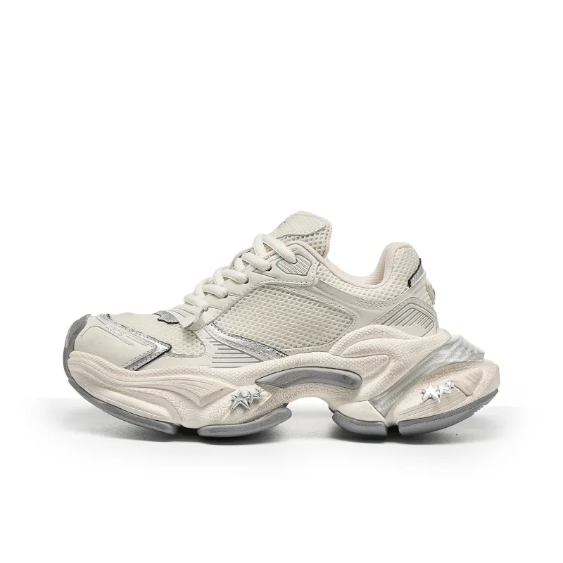 LEECAT STUDIO Abrasion Resistant Lightweight Height Increasing Low Top Chunky Sneakers Unisex-7