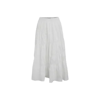 URBAN REVIVO Casual Long Skirt Women's Raw White