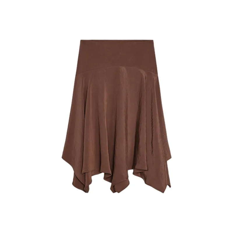 ZARA Casual Long Skirt Women's Chocolate Brown-0