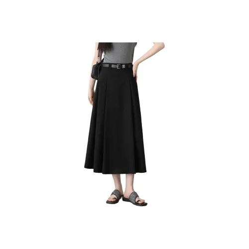 Like The Age Of Water Casual Long Skirt Women's Black