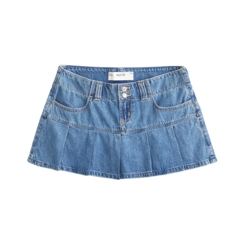 Hollister Denim Short Skirts Women's Medium Blue-0