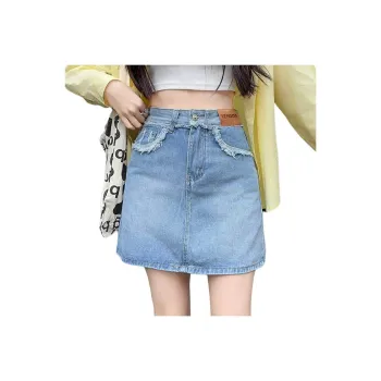 FAWENXIANGZI Denim Short Skirts Women's