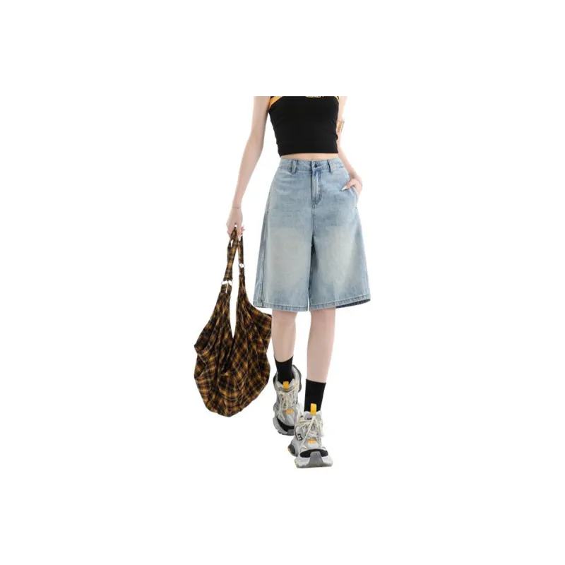 FAIRWHALE Denim Shorts Women's Light Blue-0