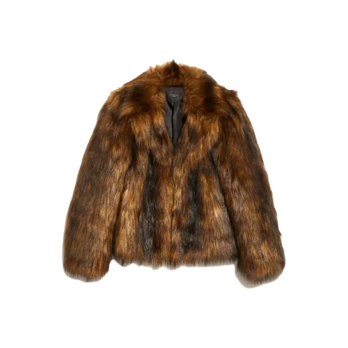 MaxMara Fluffy Fabric Short Heavy Jacket Jackets Coats Women's Brown