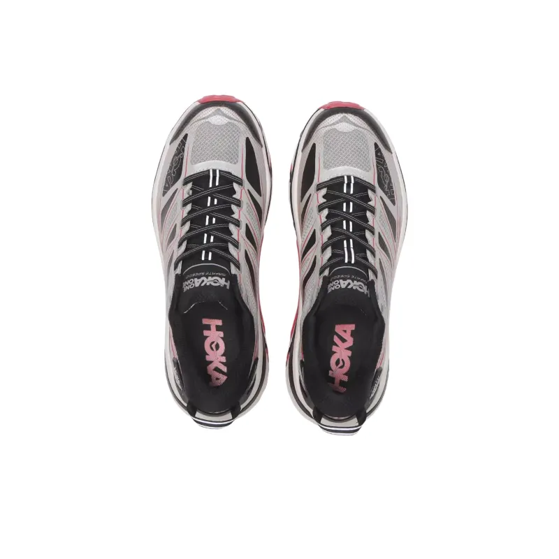 HOKA ONE ONE Mafate Speed 2 Anti Slip Wear Resistant Low Top Running Shoes Unisex Gray Red-3