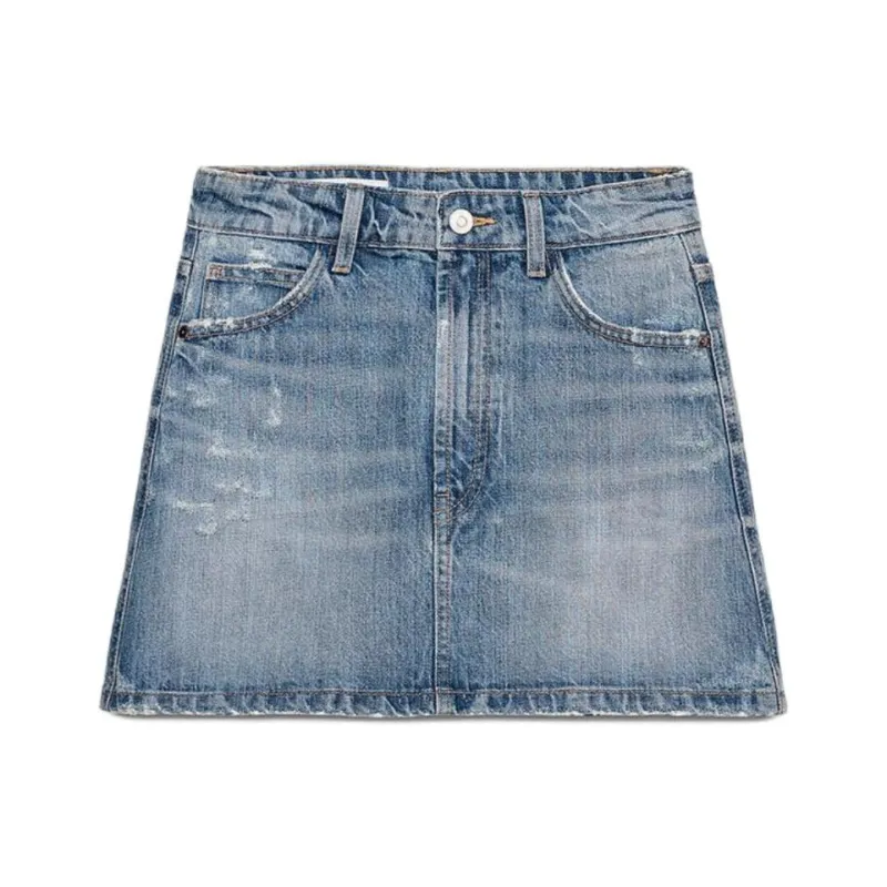ZARA Trf Denim Short Skirts Women's Blue-0